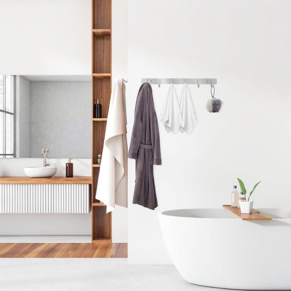 Home Bathroom Organizer - 多用途に使えるステンレス製の壁掛けフック。家庭用、キッチン、バスルームでのタオルや衣類の整理に最適。