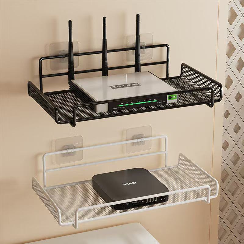Home Bathroom Organizer - ステンレス製壁掛けルーターシェルフ 穴あけ不要 Wifi収納オーガナイザー 家庭用 バスルーム キッチン用