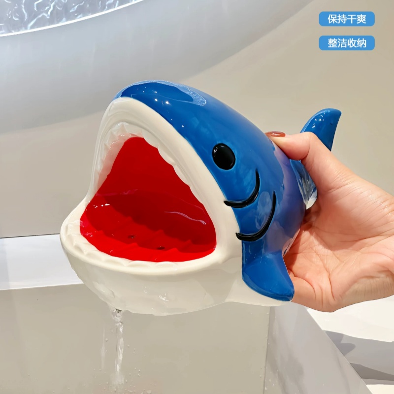かわいい漫画風ビッグマウスシャークソープボックス、クリエイテ - Home Edit Bathroom Storage のレビューと価格