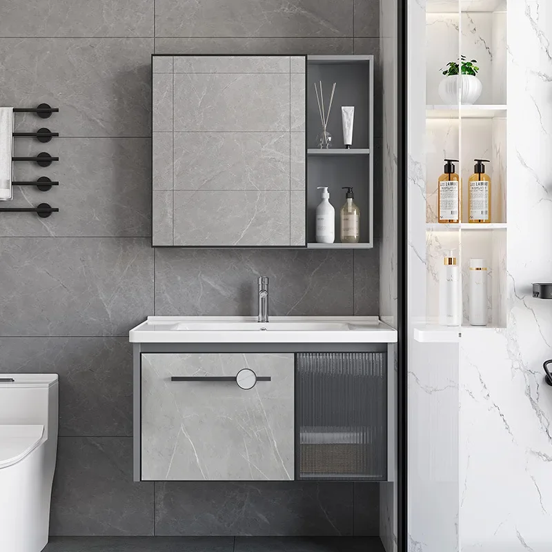 防水浴室キャビネット スマートミラー内蔵 セラミック洗面台付 - Home Bathroom Vanity Combo のレビューと価格