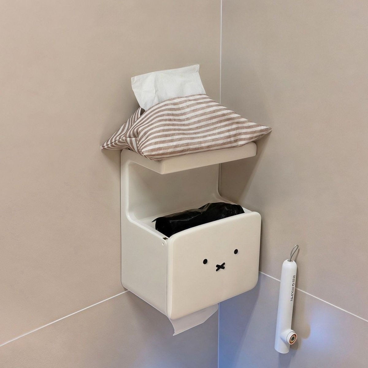 かわいいミッフィーの壁掛け式トイレットペーパーホルダー。穴あ - Home Edit Bathroom Storage のレビューと価格